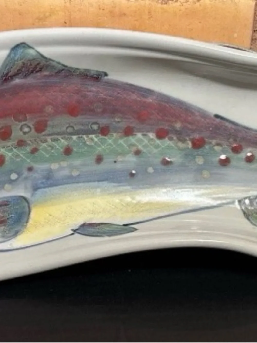 Highland Stoneware Fish Shaped Dish/ Wall Hanging - Made in Scotland F/S 17”x5.5